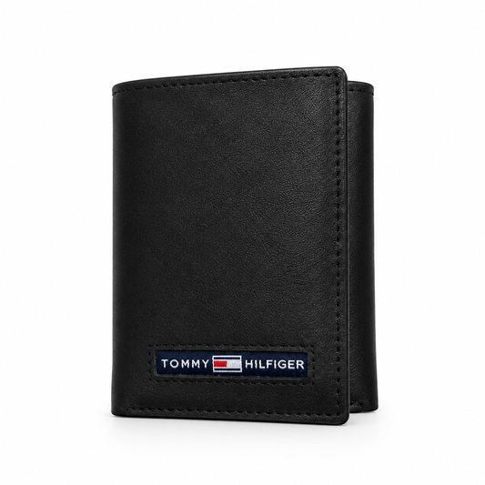 Tommy Hilfiger Trifold Leather Wallet – Black | TH-9753