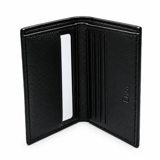 Dior Textured Bifold Wallet – Black