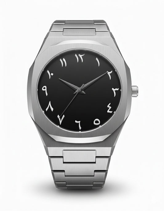 Bestwin silver black dial - cornerwatchesstore
