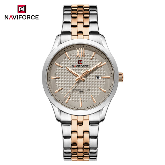 Naviforce 9255 Elite Boss Watch - Silver RoseGold Grey