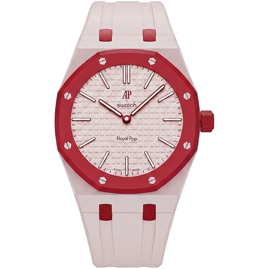Audemars Piguet x Swatch Royal Pop OTTO ROSSO Pocket Watch - Pink - cornerwatchesstore