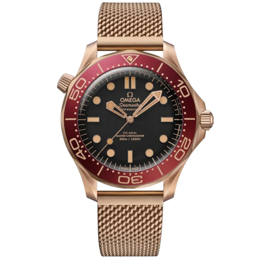Omega Seamaster Mirror Original Watch for Men - Black Dial, Copper Metal Strap - Image 1