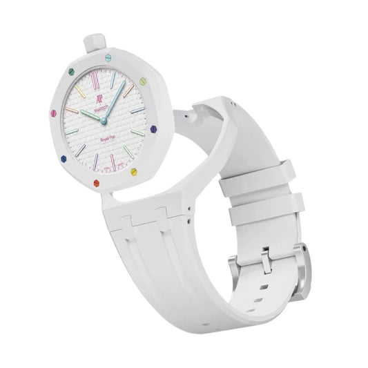 Audemars Piguet x Swatch Royal Pop Huit Blanc Mirror Pocket Watch - White - Unisex - View 2
