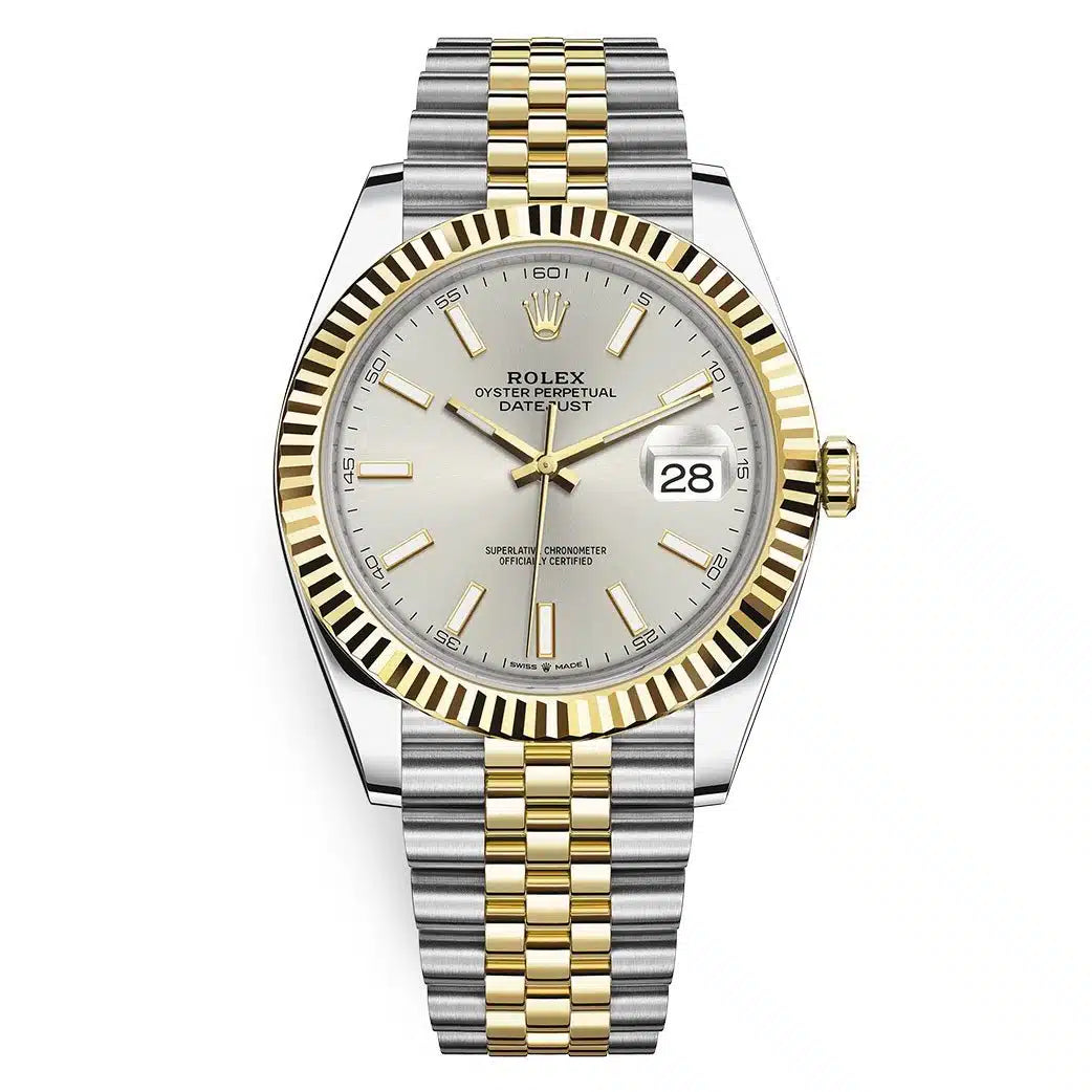 Rolex Datejust Mirror 41mm White dial Silver & Gold bracelet - image 1