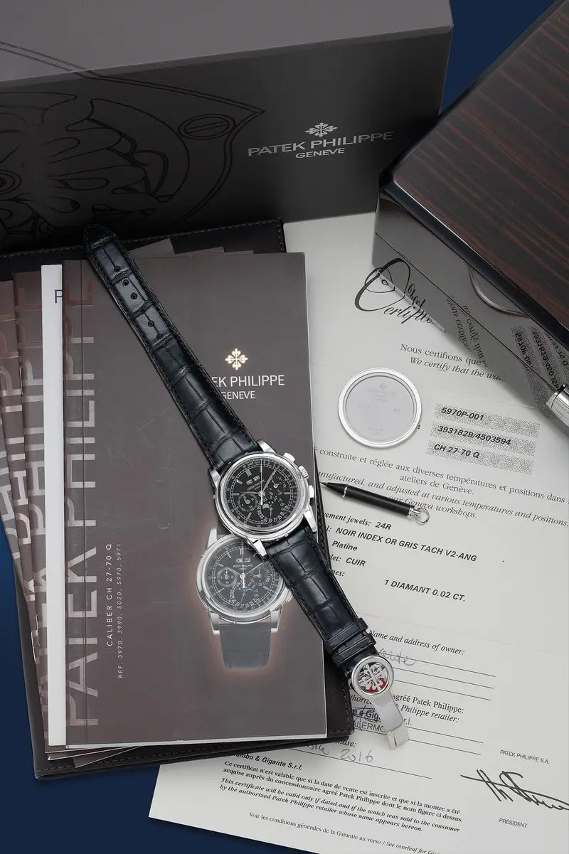 Patek Philippe Grand Complications Perpetual Calendar 5970P-001 Mirror Watch - Black