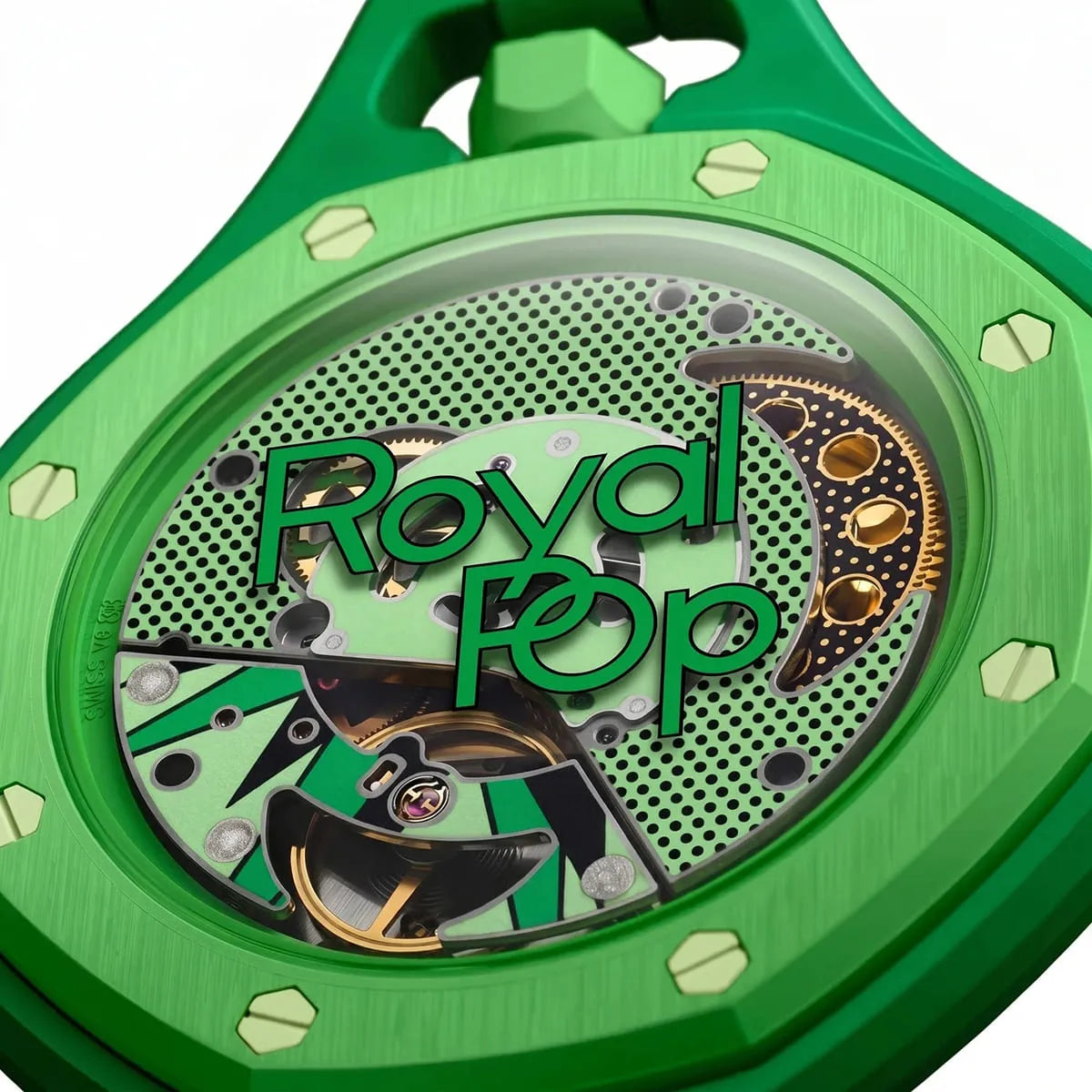 Audemars Piguet x Swatch Royal Pop GREEN EIGHT Mirror Pocket Watch - Green - Unisex - View 8