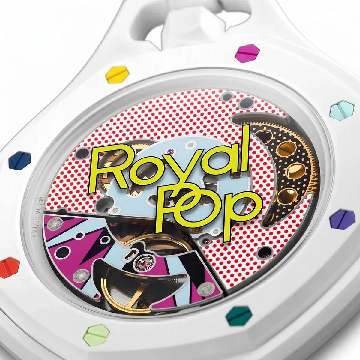 Audemars Piguet x Swatch Royal Pop Huit Blanc Mirror Pocket Watch - White - Unisex - View 8