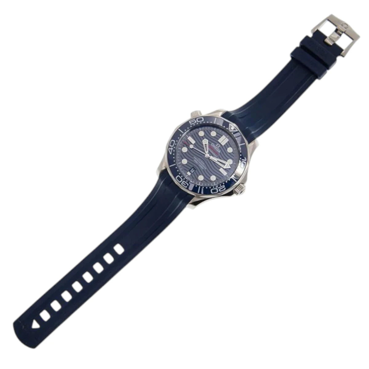 Omega Seamaster Mirror Original Watch for Men - Blue Dial, Blue Rubber Strap - Image 4