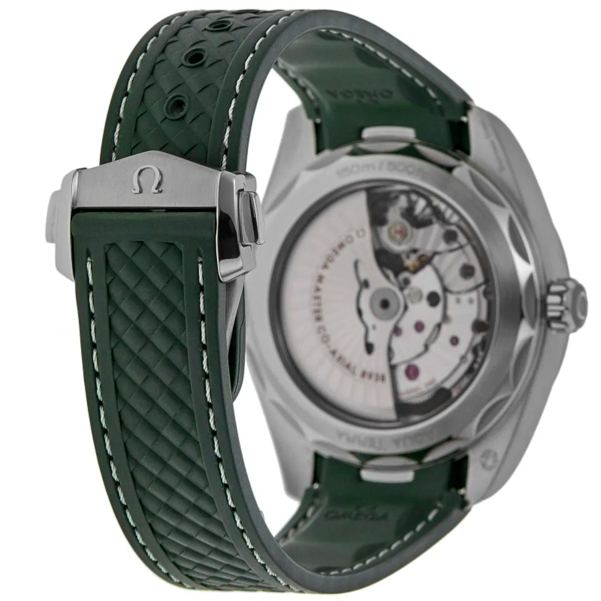 Omega Seamaster Mirror Original Watch for Men - Green Dial, Green Rubber Strap - Image 4