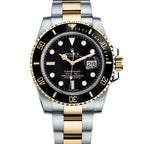 ROLEX OYSTER PERPETUAL SUBMARINER CERAMIC BEZEL WATCH BLACK WITH STAINLESS STEEL SILVER&GOLD BELT