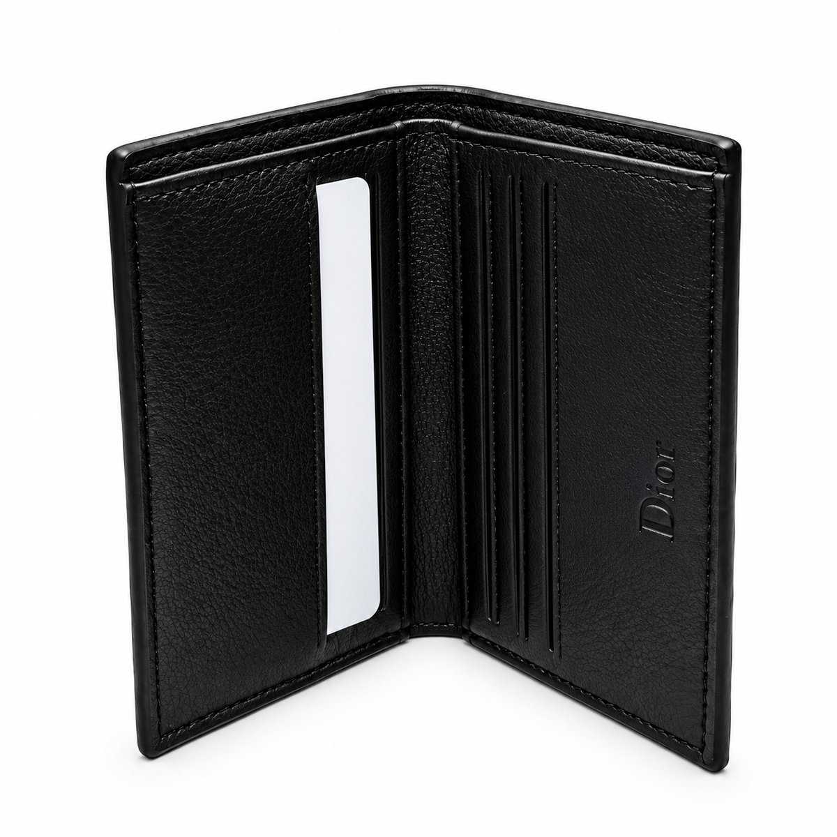Dior Textured Bifold Wallet – Black