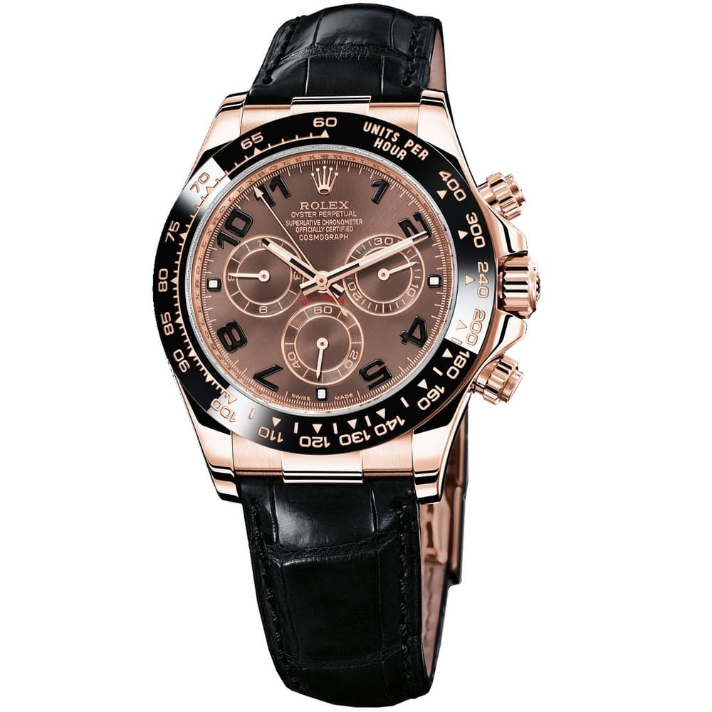 ROLEX OYSTER PERPETUAL SUPERLATIVE CHRONOMETER OFFICIALLY CERTIFIED COSMOGRAPH DAYTONE WATCH BROWN WITH LEATHER BLACK BELT - cornerwatchesstore