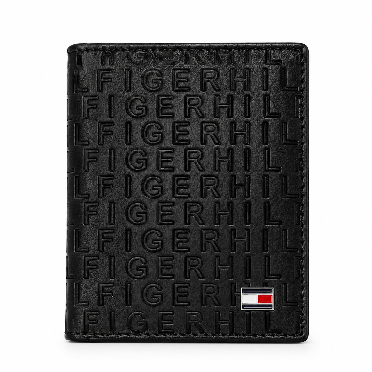 Tommy Hilfiger Monogram Embossed Bifold Wallet – Black