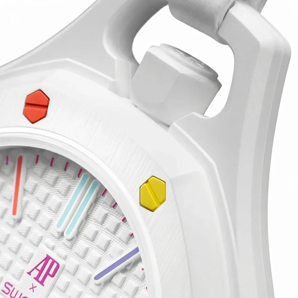 Audemars Piguet x Swatch Royal Pop Huit Blanc Mirror Pocket Watch - White - Unisex - View 6