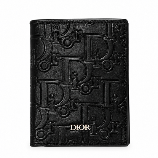 Dior Textured Bifold Wallet – Black