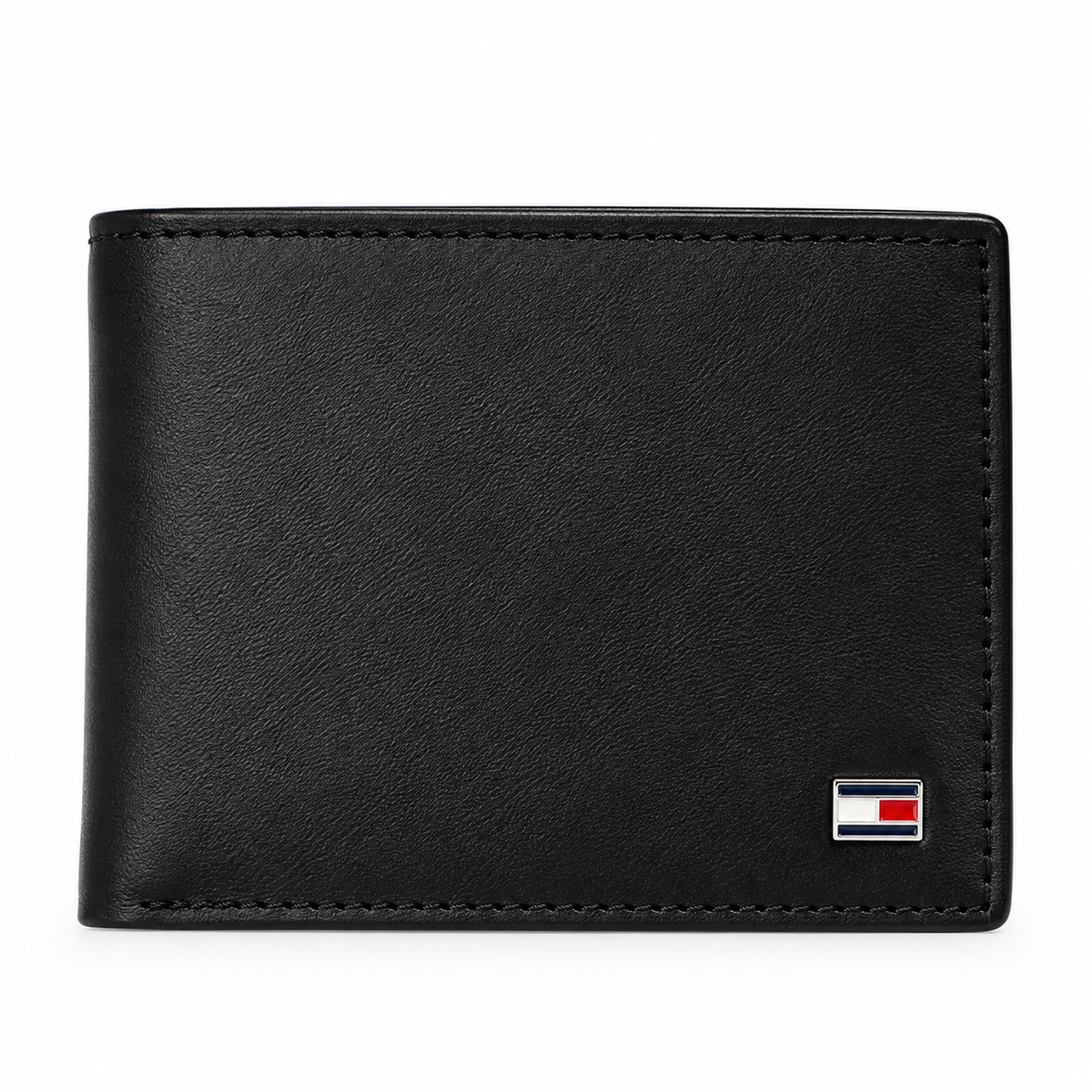 Tommy Hilfiger Men's Black Genuine Leather Bifold Wallet – TH-9753