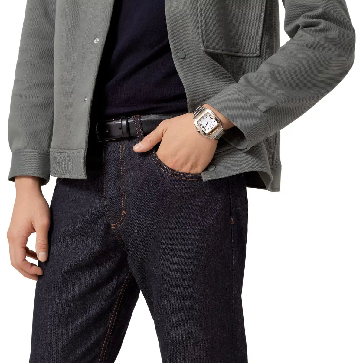 Cartier Santos Mirror Watch - White - Men - image 7