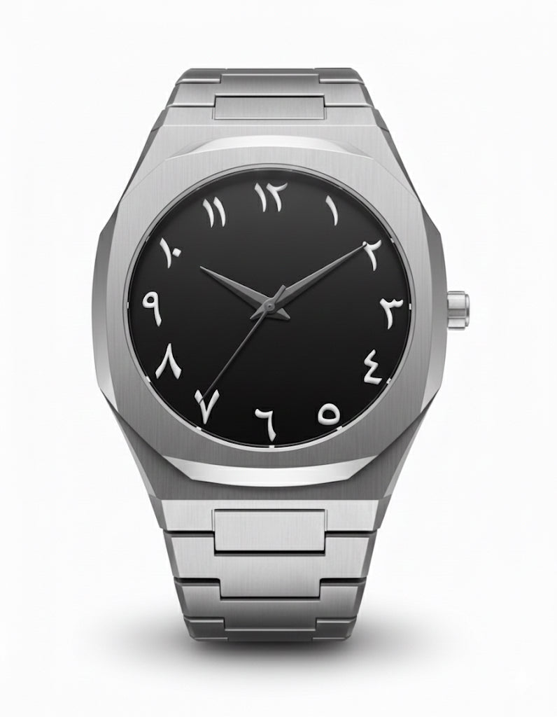 Bestwin silver black dial - cornerwatchesstore