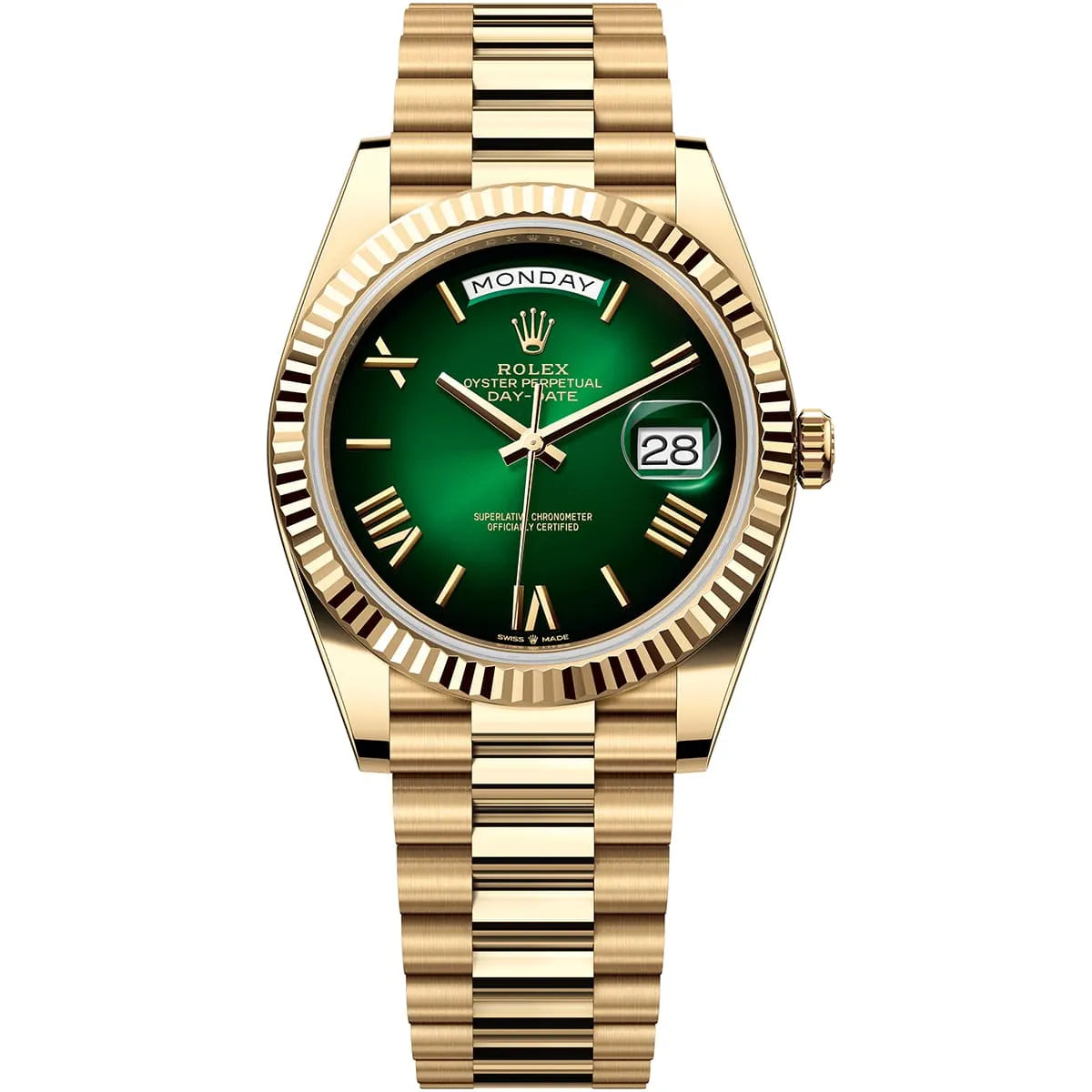 Rolex day date gold grenn