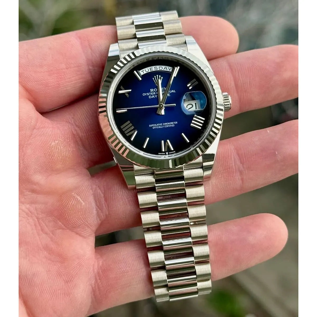Rolex day date blue