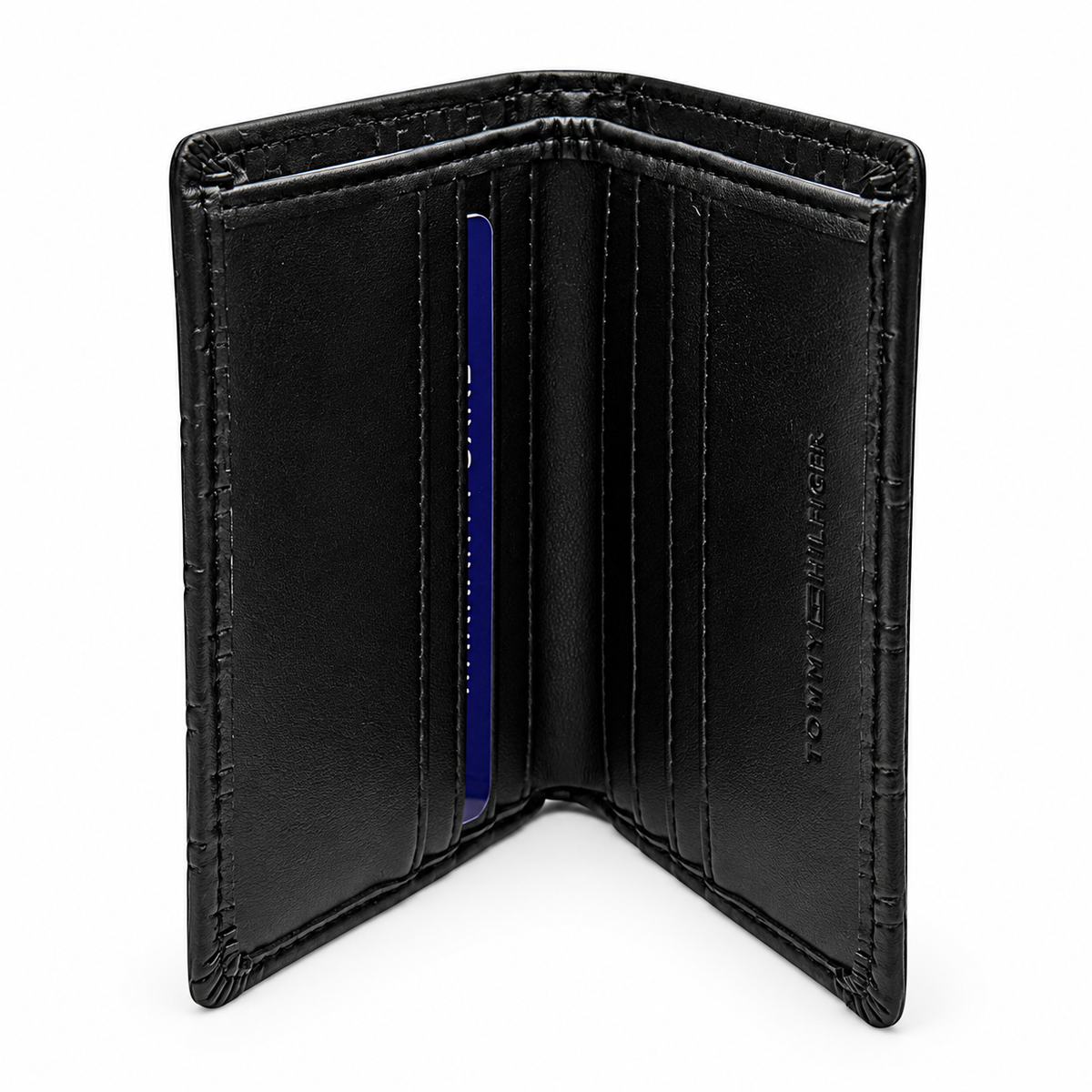 Tommy Hilfiger Monogram Embossed Bifold Wallet – Black