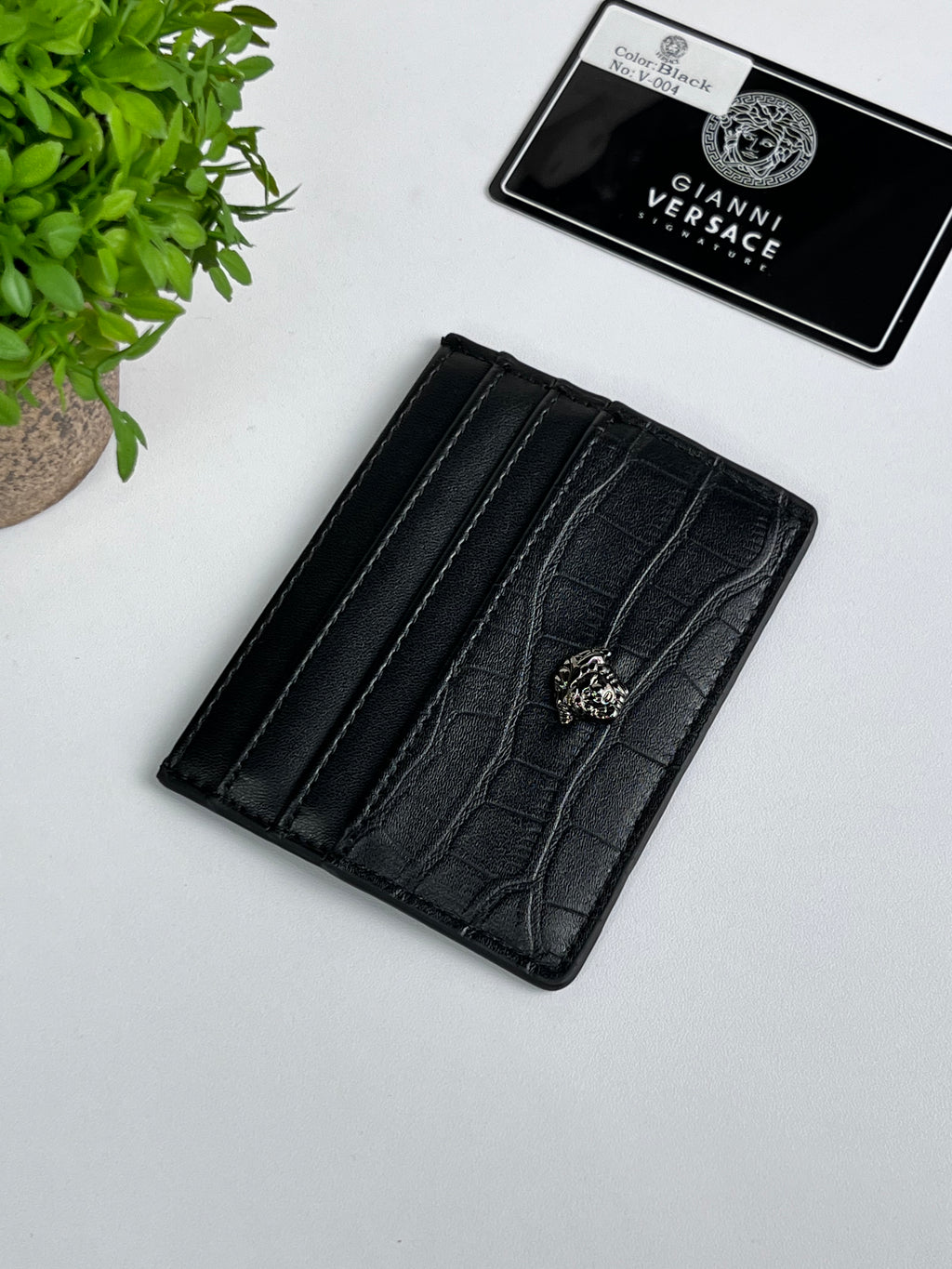 Versace black card holder