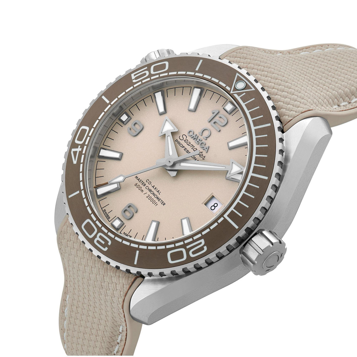Omega Seamaster Mirror Original Watch for Men - Beige Dial, Beige Rubber Strap - Image 2