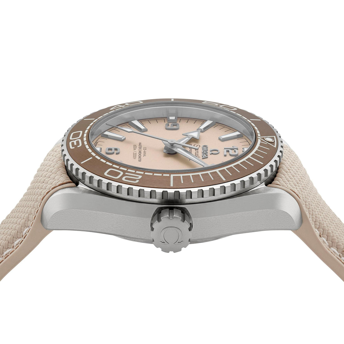 Omega Seamaster Mirror Original Watch for Men - Beige Dial, Beige Rubber Strap - Image 3