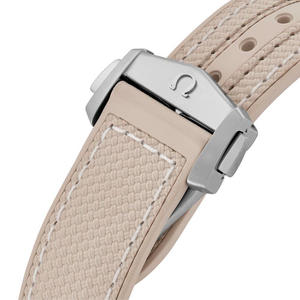 Omega Seamaster Mirror Original Watch for Men - Beige Dial, Beige Rubber Strap - Image 4