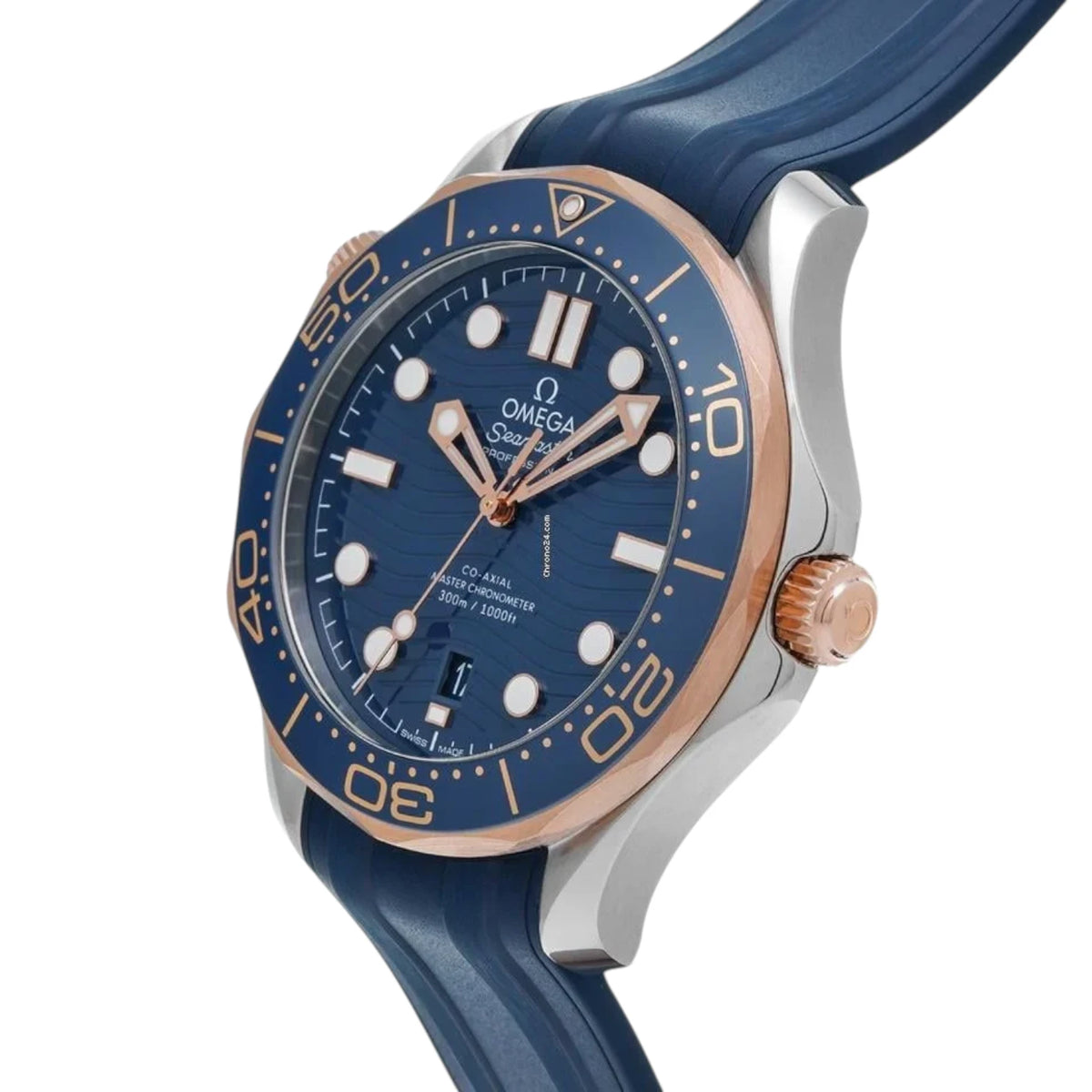 Omega Seamaster Mirror Original Watch for Men - Blue Dial, Blue Rubber Strap - Image 4