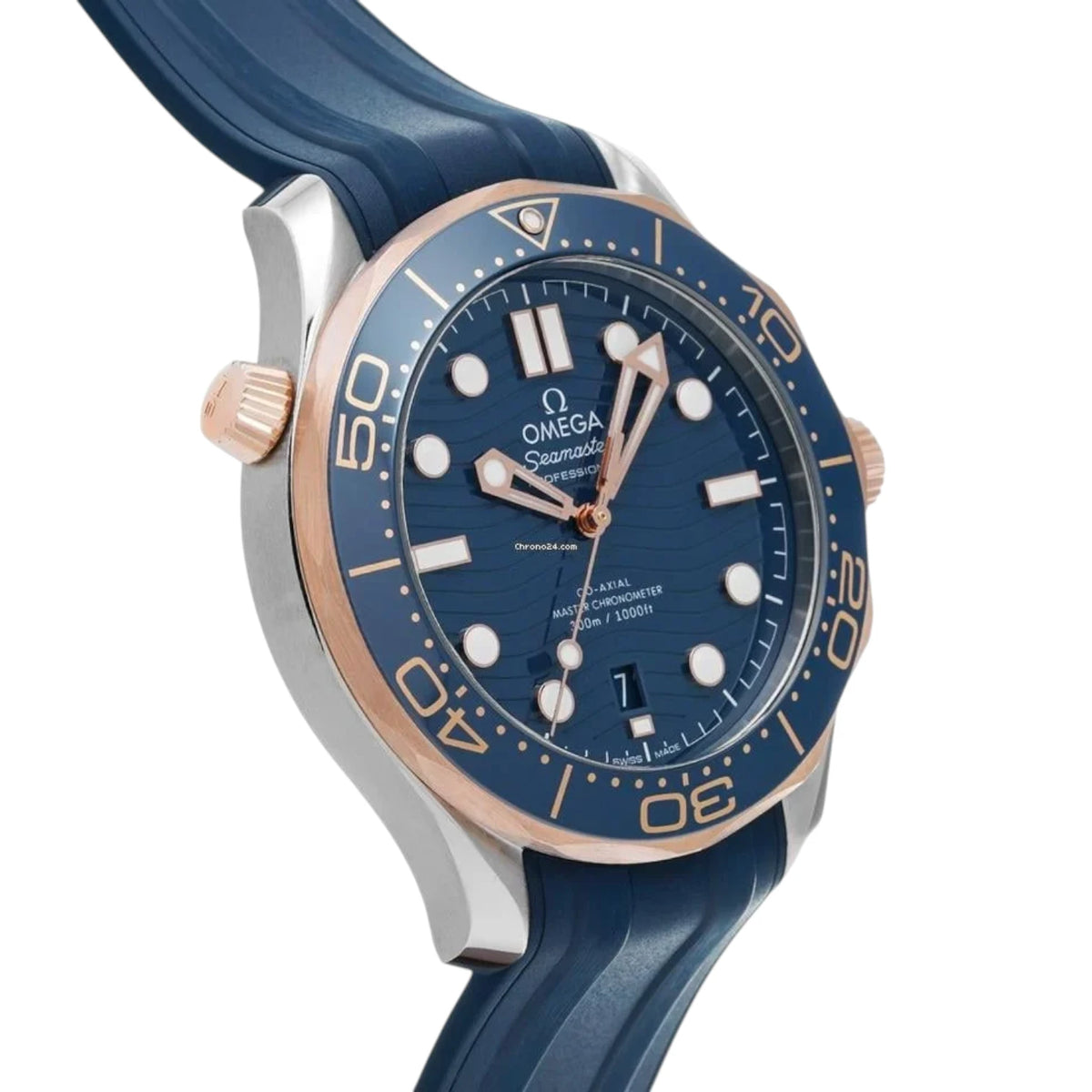 Omega Seamaster Mirror Original Watch for Men - Blue Dial, Blue Rubber Strap - Image 3