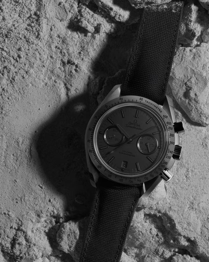 Omega Seamaster Chronometer Mirror Original Watch for Men - Black Dial, Black Fabric Strap - Image 5