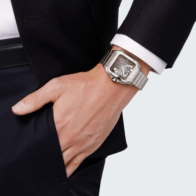 Cartier Santos Mirror Watch - Silver - Men - image 6