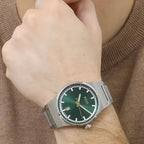 Hugo Boss Watch For men Candor With Green dial Silver Metal Strap