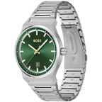 Hugo Boss Watch For men Candor With Green dial Silver Metal Strap