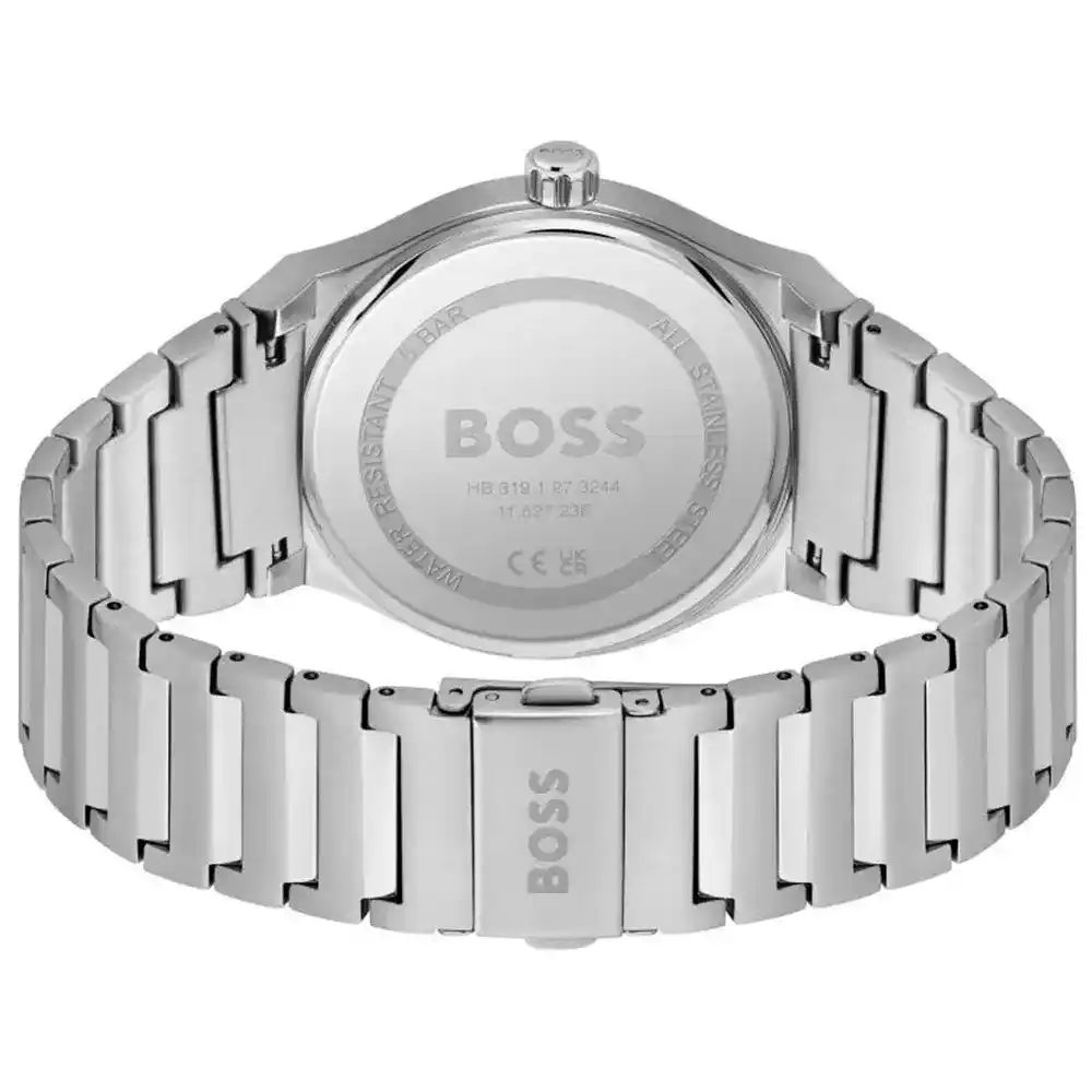 Hugo Boss Watch For men Candor With Green dial Silver Metal Strap - cornerwatchesstore