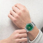 Hugo Boss Watch For men Candor With Green dial Silver Metal Strap