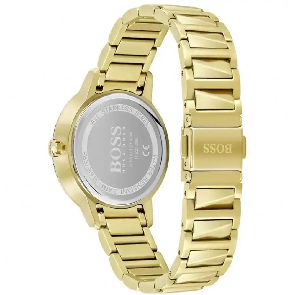 Hugo Boss Ladies Watch Signature With Gold dial Gold Metal Strap - cornerwatchesstore