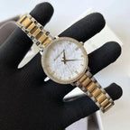 Michael Kors Watch For Women Pyper With White dial , Featured with MK Logo dial Stainless steel Metal belt with Silver and Gold color