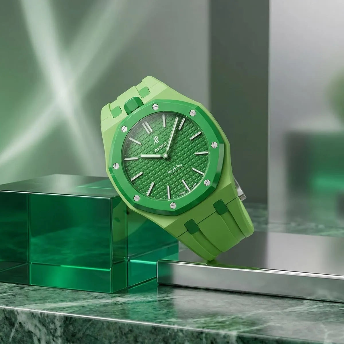 Audemars Piguet x Swatch Royal Pop GREEN EIGHT Mirror Pocket Watch - Green - Unisex - View 5