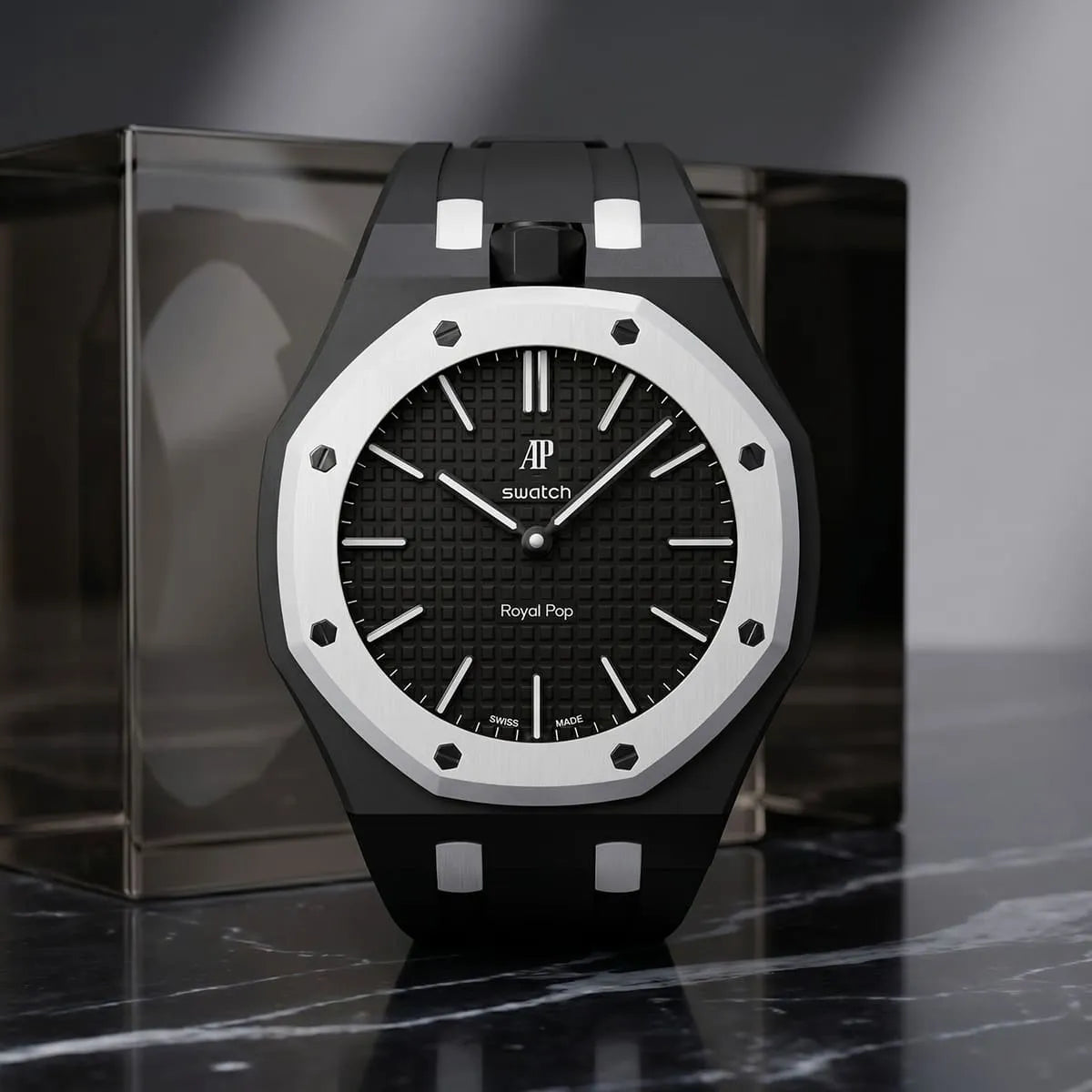 Audemars Piguet x Swatch Royal Pop OCHO NEGRO Mirror Pocket Watch - Black - Unisex - View 7