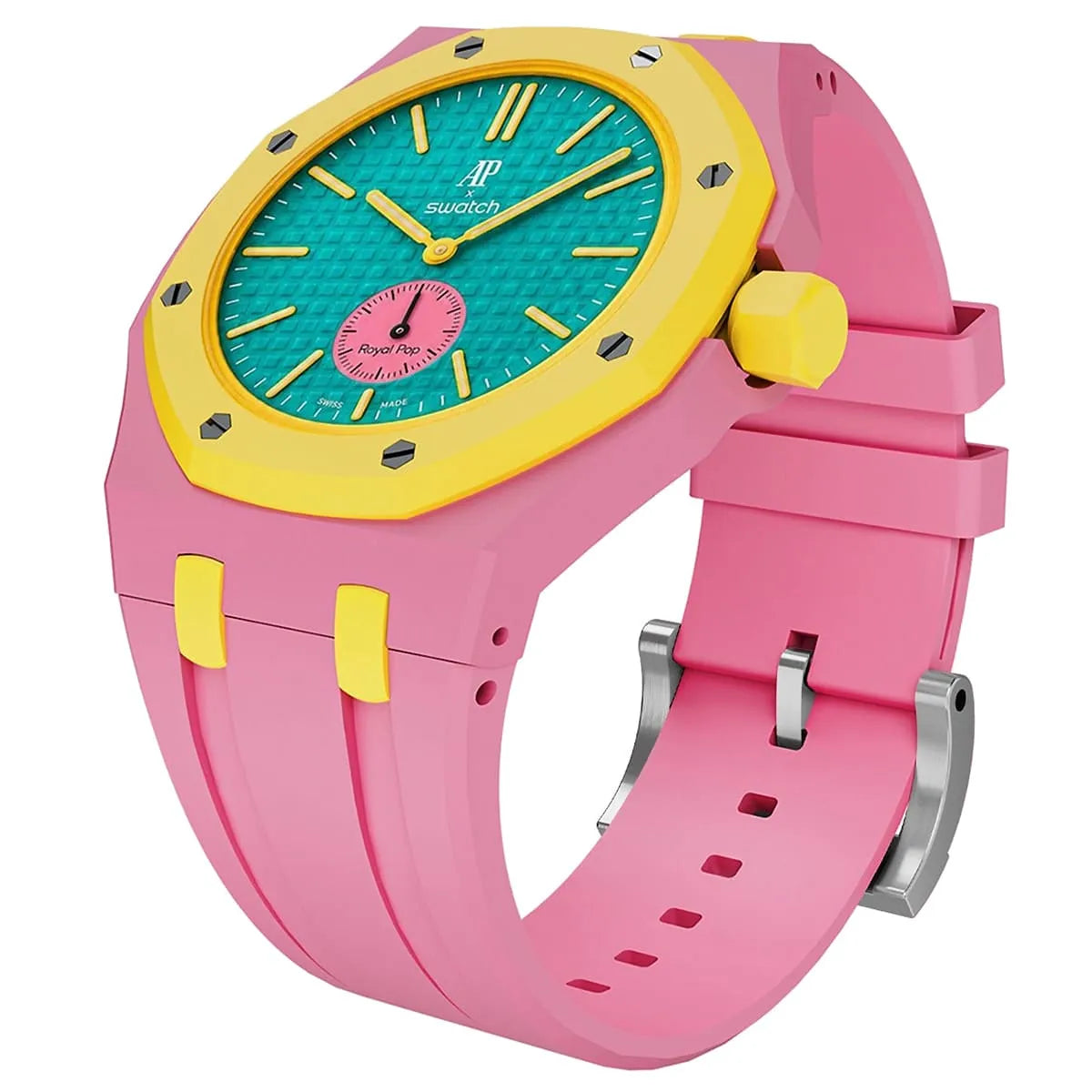 Audemars Piguet x Swatch Royal Pop OTG ROZ Mirror Pocket Watch - Turquoise - Unisex - View 5