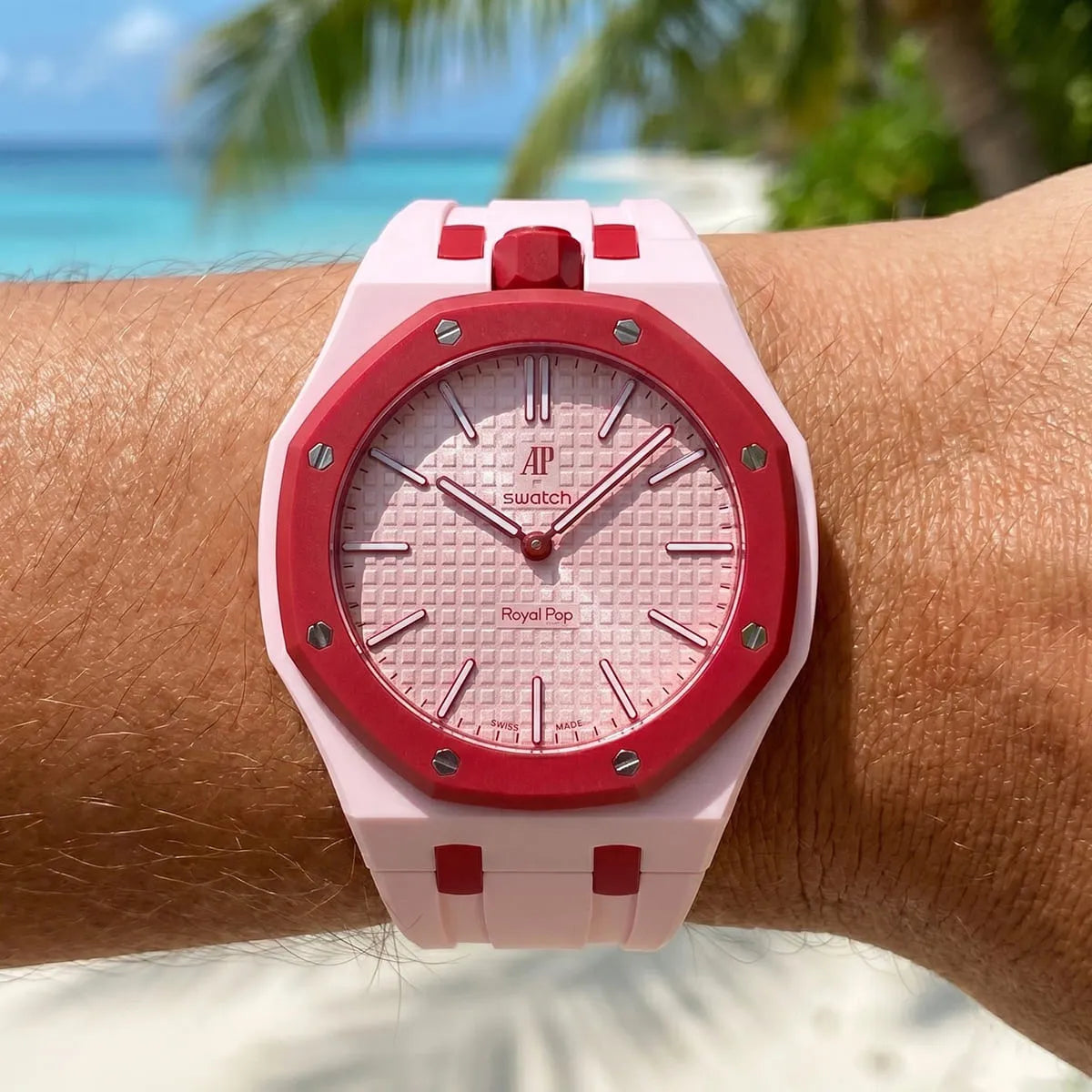 Audemars Piguet x Swatch Royal Pop OTTO ROSSO Mirror Pocket Watch - Pink - Unisex - View 5