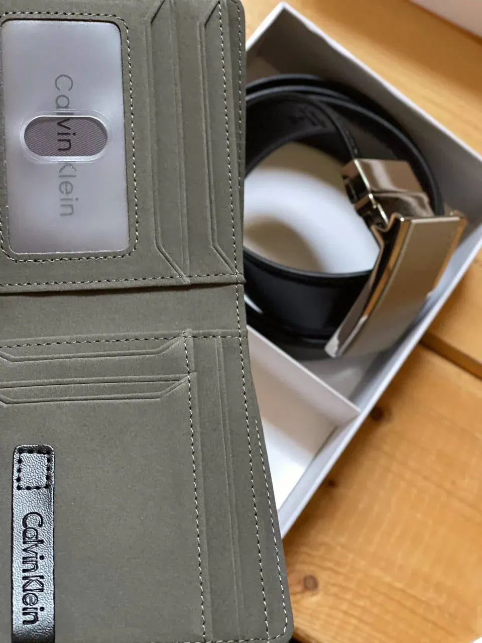 calvien klien set (wallet &belt)