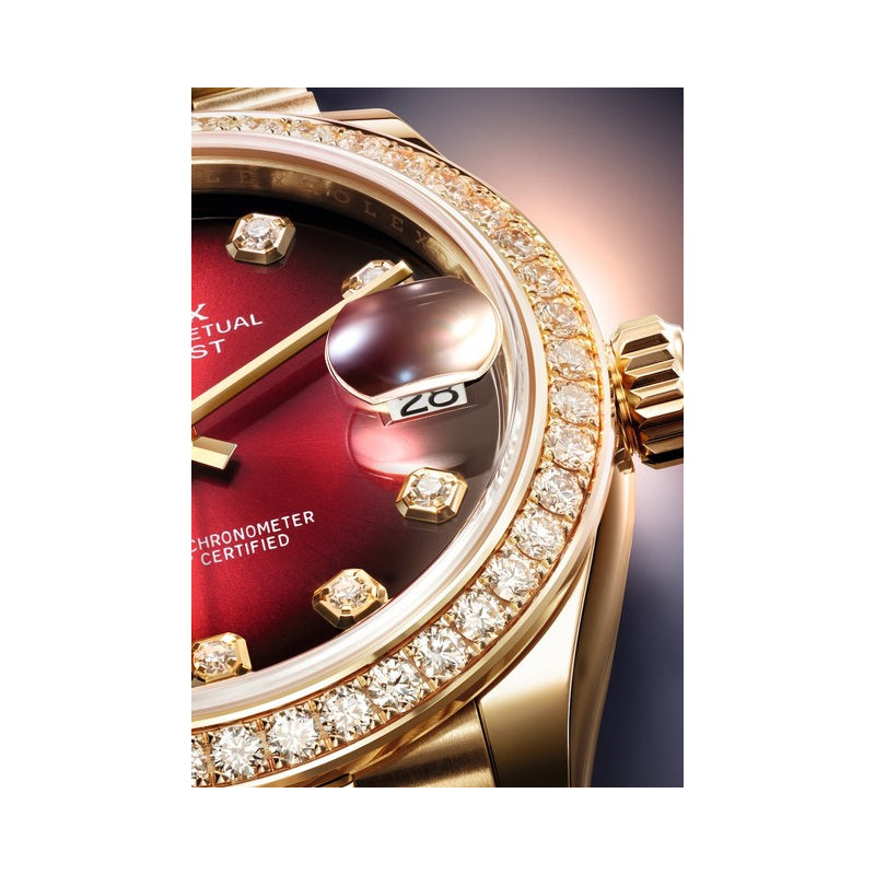 Rolex Datejust Mirror 31mm Red dial Gold bracelet - image 2