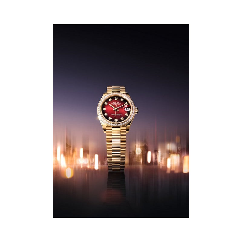 Rolex Datejust Mirror 31mm Red dial Gold bracelet - image 3