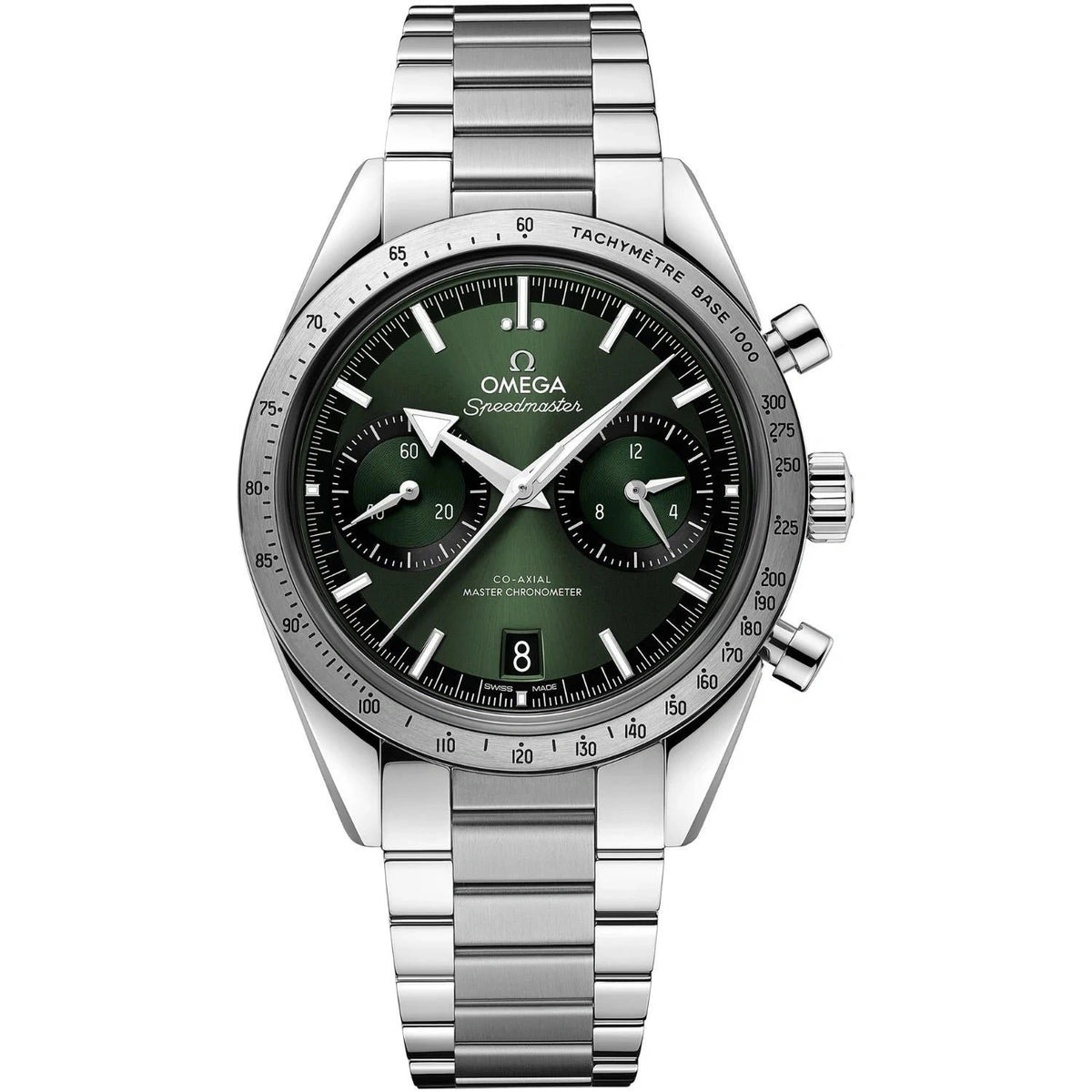 Omega Speedmaster Mirror Original Watch for Men - Green Dial, Silver Metal Strap - Image 1