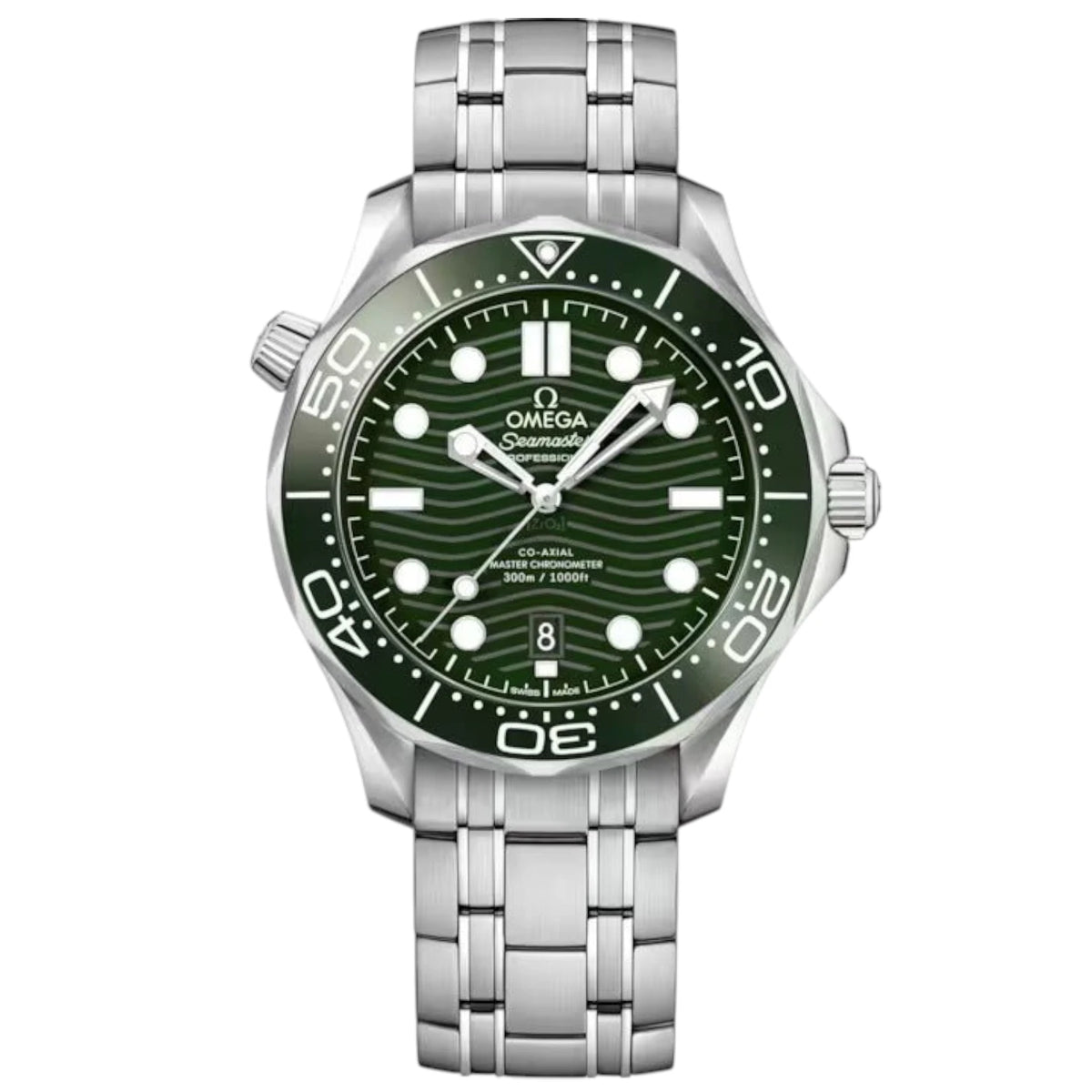 Omega Seamaster Mirror Original Watch for Men - Green Dial, Silver Metal Strap - Image 1