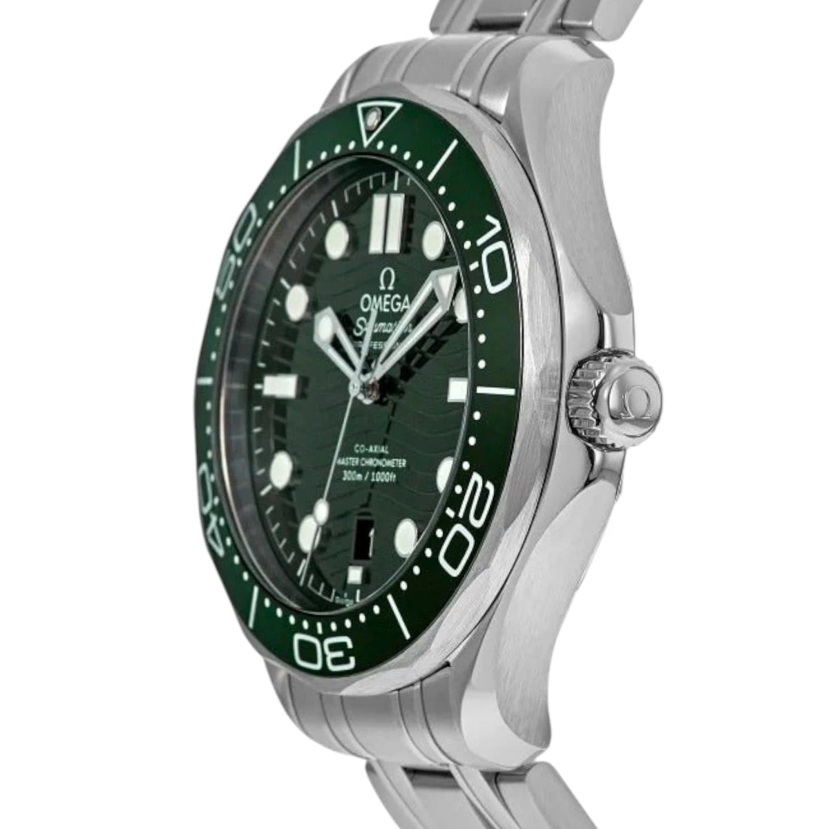 Omega Seamaster Mirror Original Watch for Men - Green Dial, Silver Metal Strap - Image 2