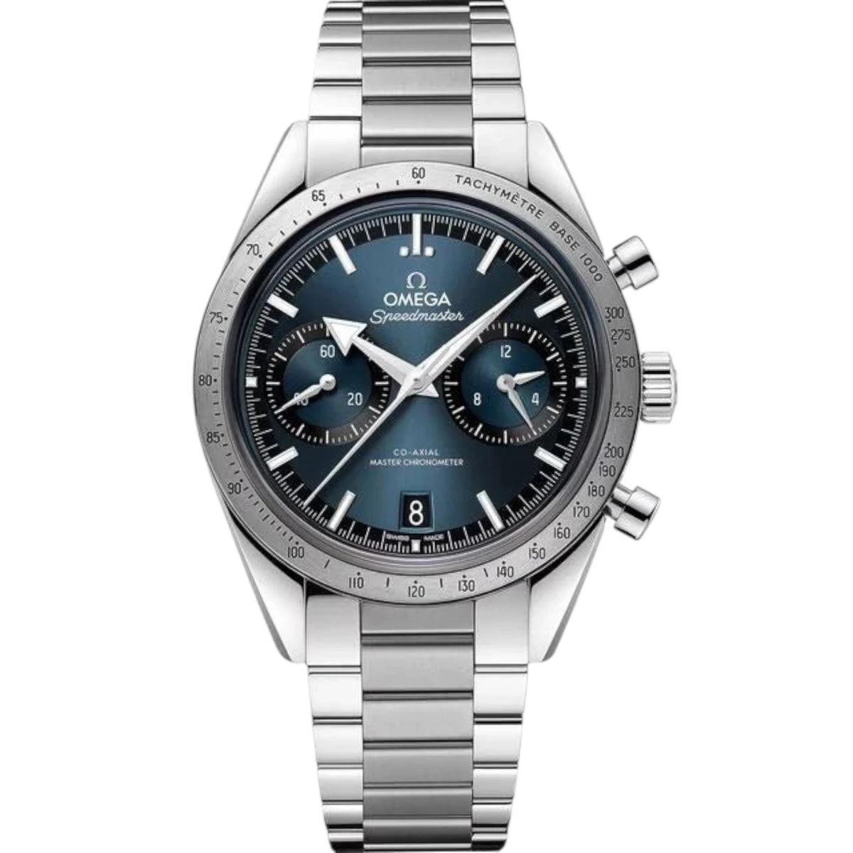 Omega Speedmaster Mirror Original Watch for Men - Blue Dial, Silver Metal Strap - Image 1